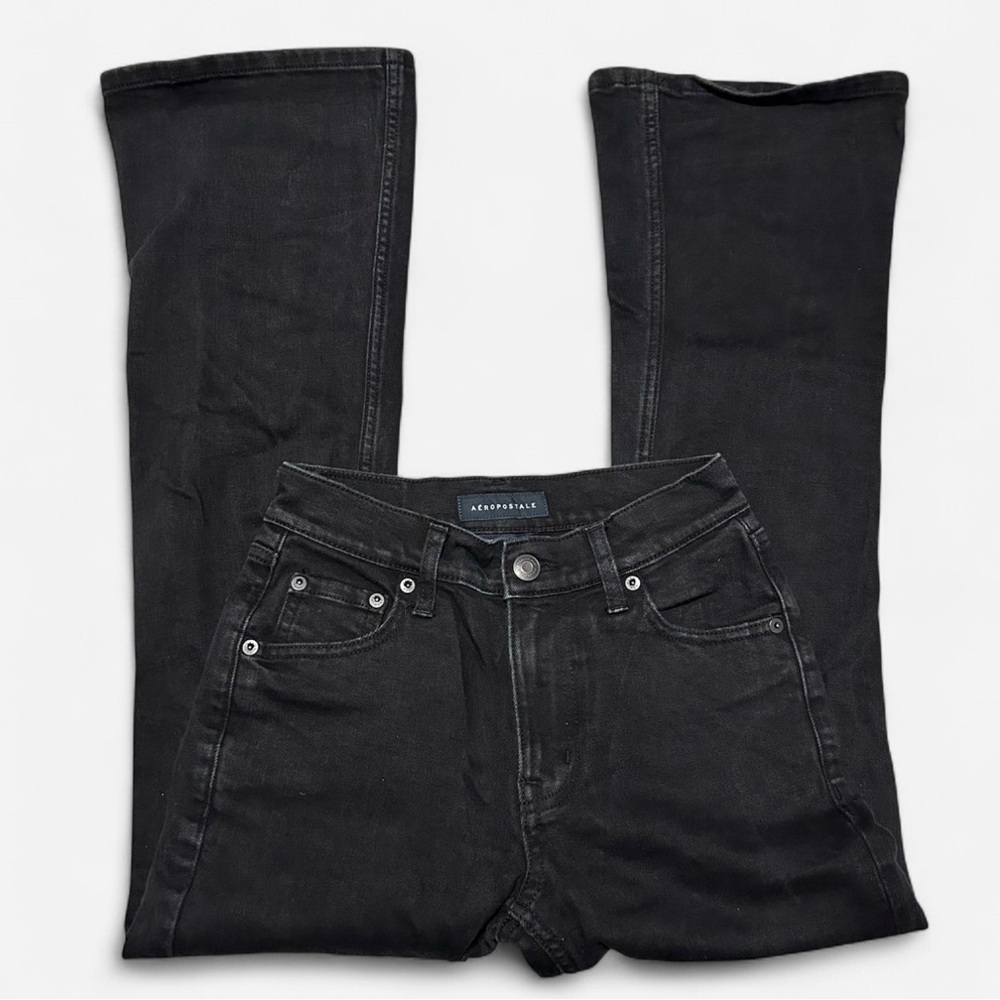 Aeropostale High Rise Flare 0 short Black Jeans